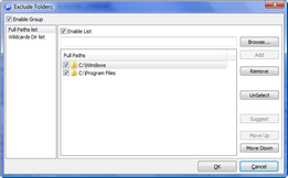 Thumbnail: Exclude Folders - Full Paths List